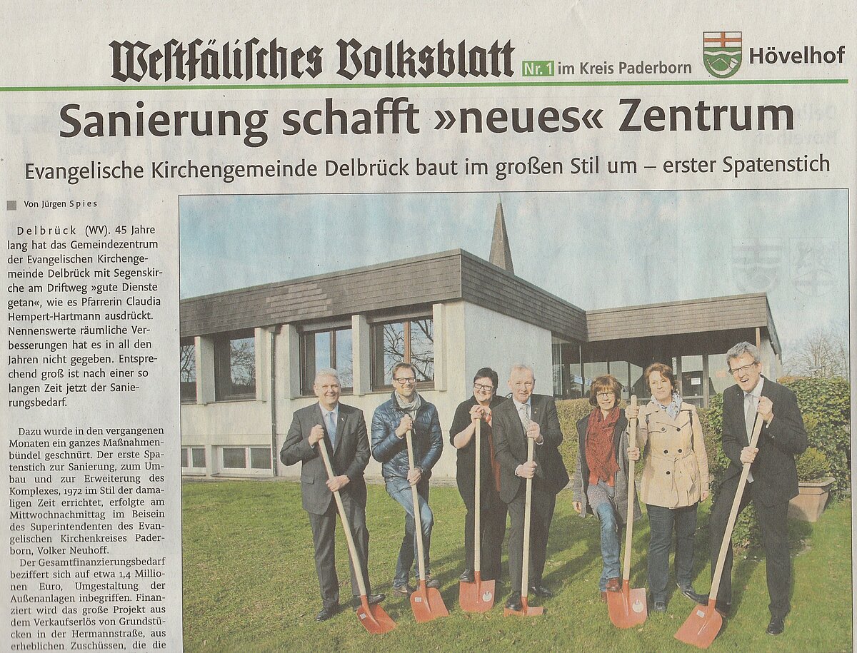Zeitungsartikel Westfälisches Volksblatt, erster Spatenstich